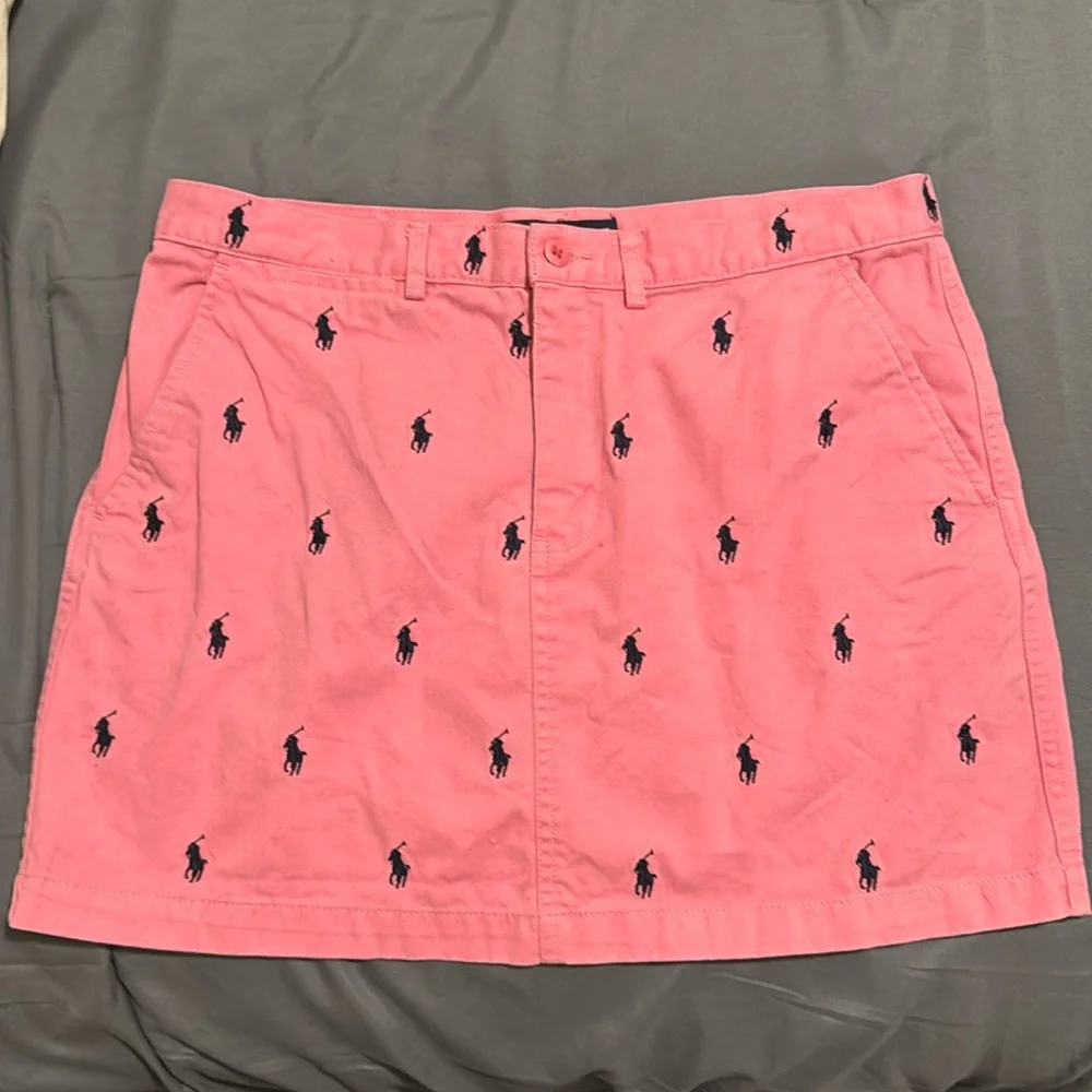Vintage Polo Ralph Lauren Sport Skirt Womens 8 Pink Embroidered Pony Preppy 32" - Picture 1 of 4